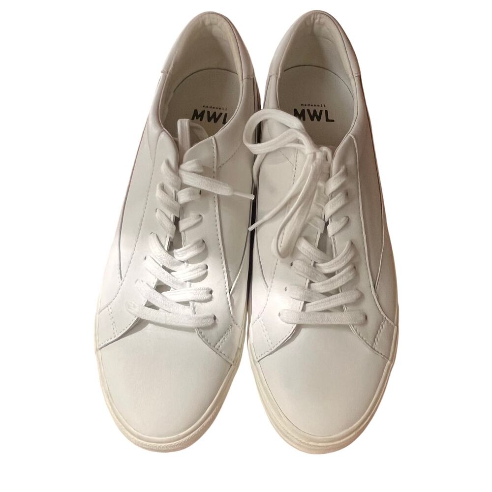 Madewell MWL Sidewalk Low Top Mens Sneakers White Leather Size 12M